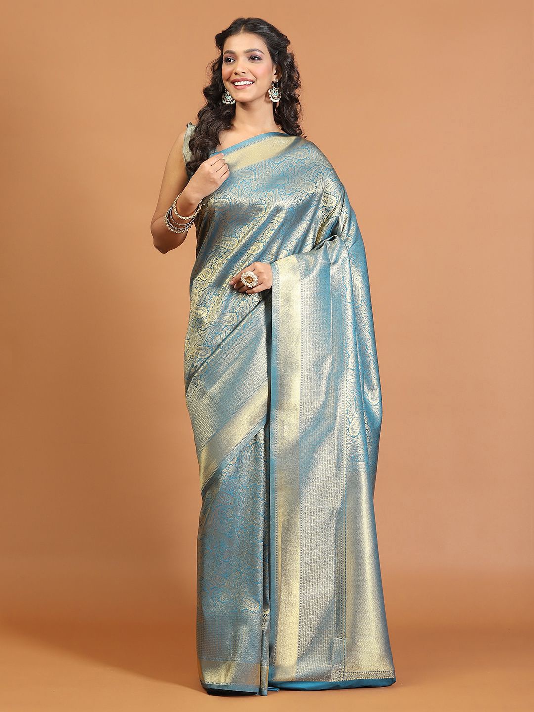 

Meena Bazaar Art Silk Saree, Blue