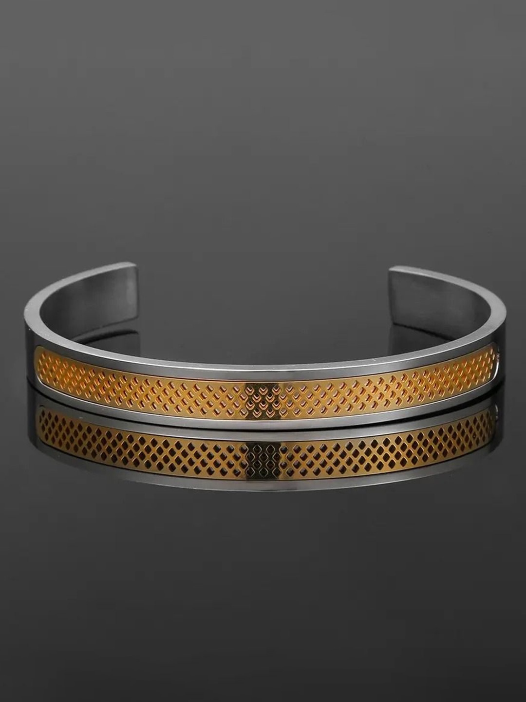 

The Roadster Lifestyle Co Men Gold-Plated Anti Tarnish Cuff Bracelet