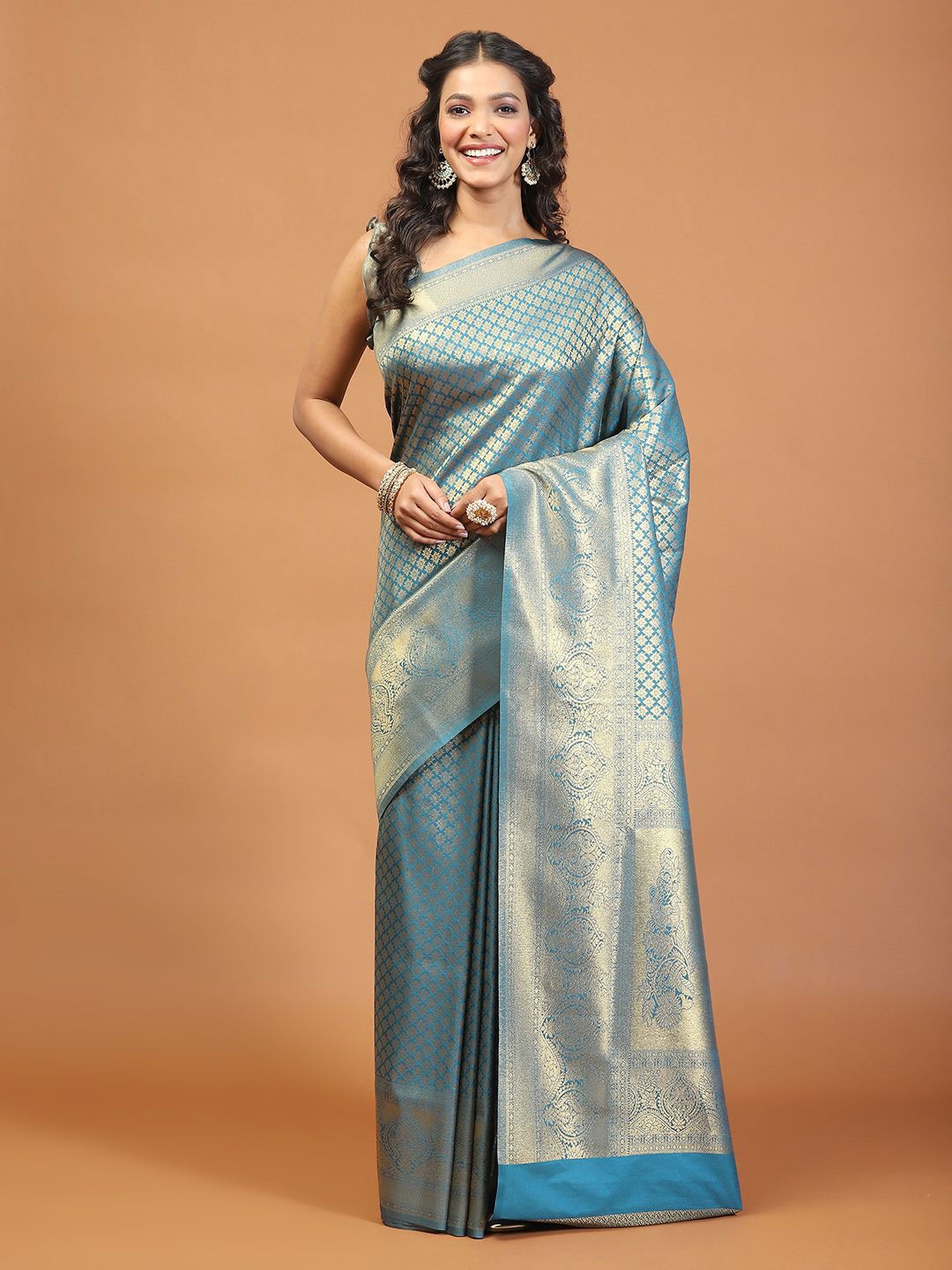 

Meena Bazaar Art Silk Saree, Blue