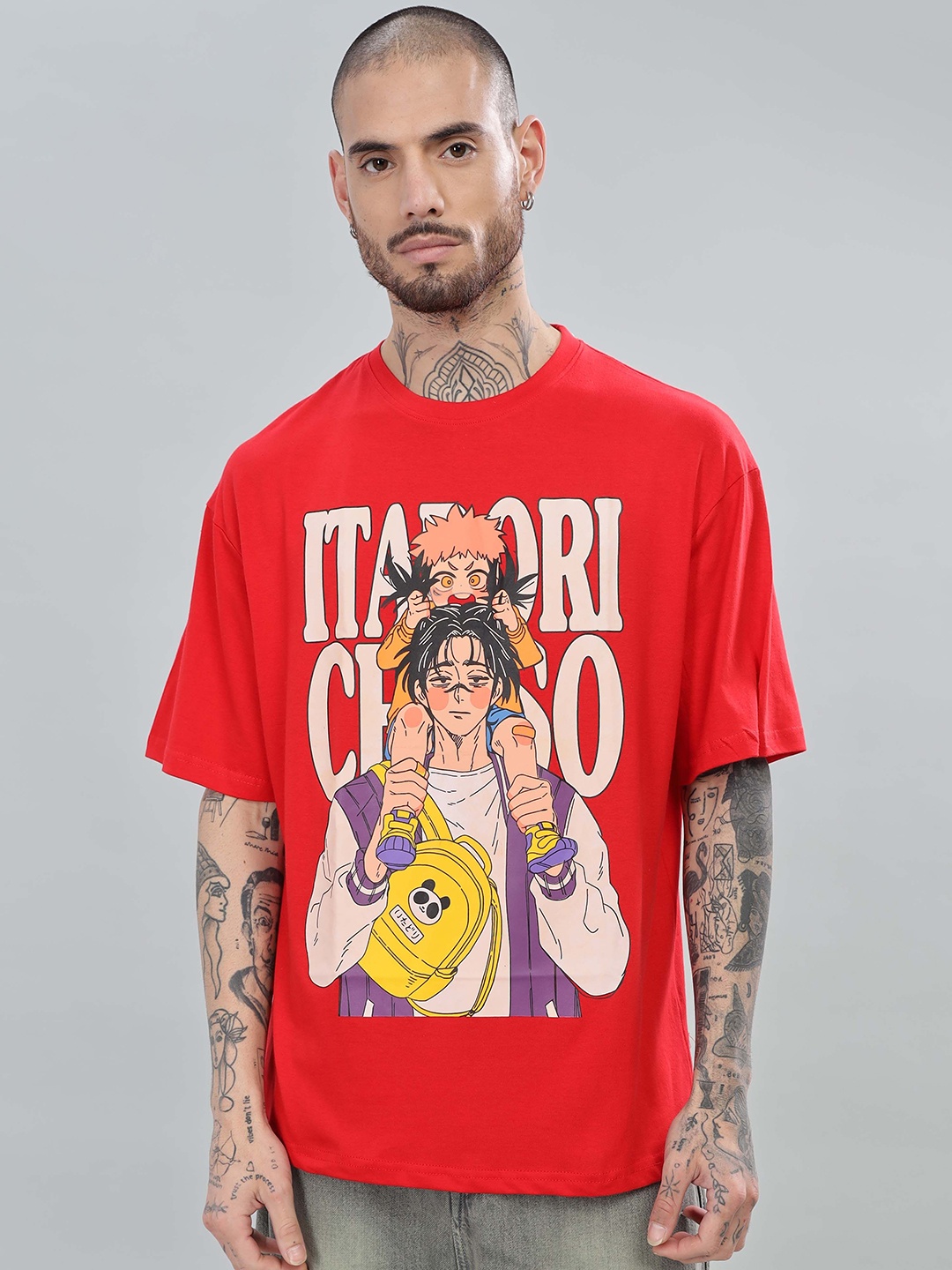 

TOMHIDDLE Men Printed Applique T-shirt, Red