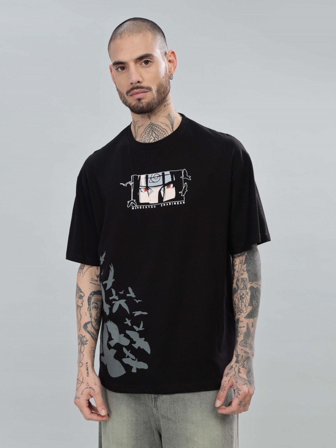 

TOMHIDDLE Men Printed Applique T-shirt, Black