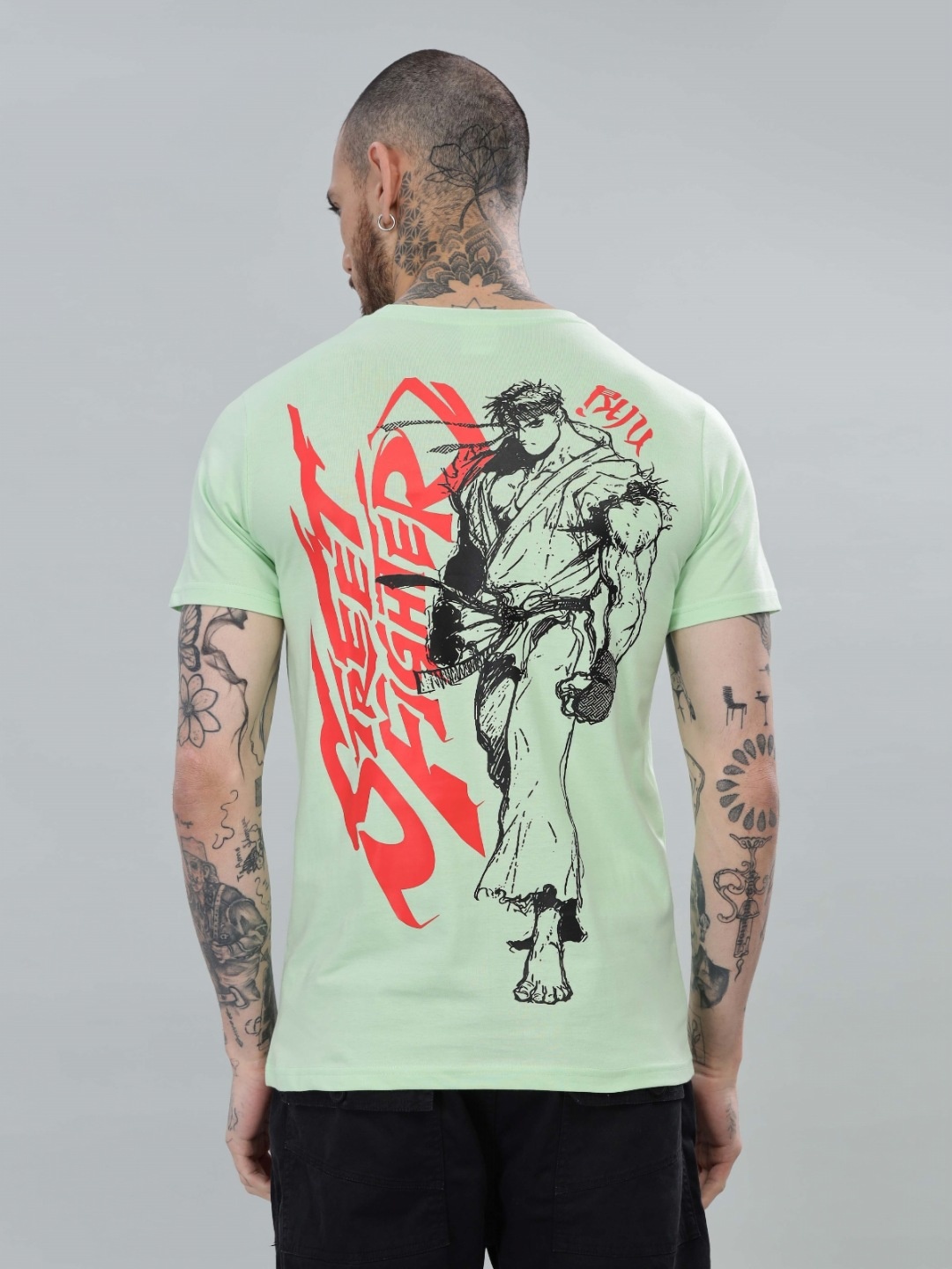 

TOMHIDDLE Men Printed Raw Edge T-shirt, Green