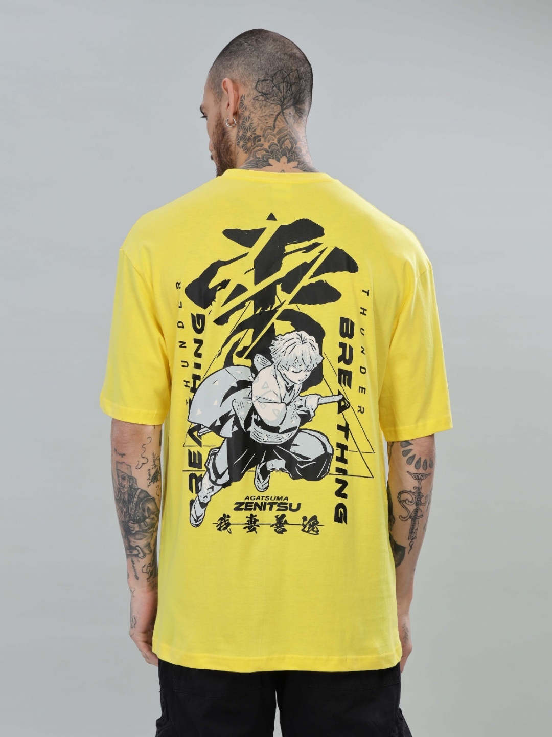 

TOMHIDDLE Men Printed Raw Edge T-shirt, Yellow