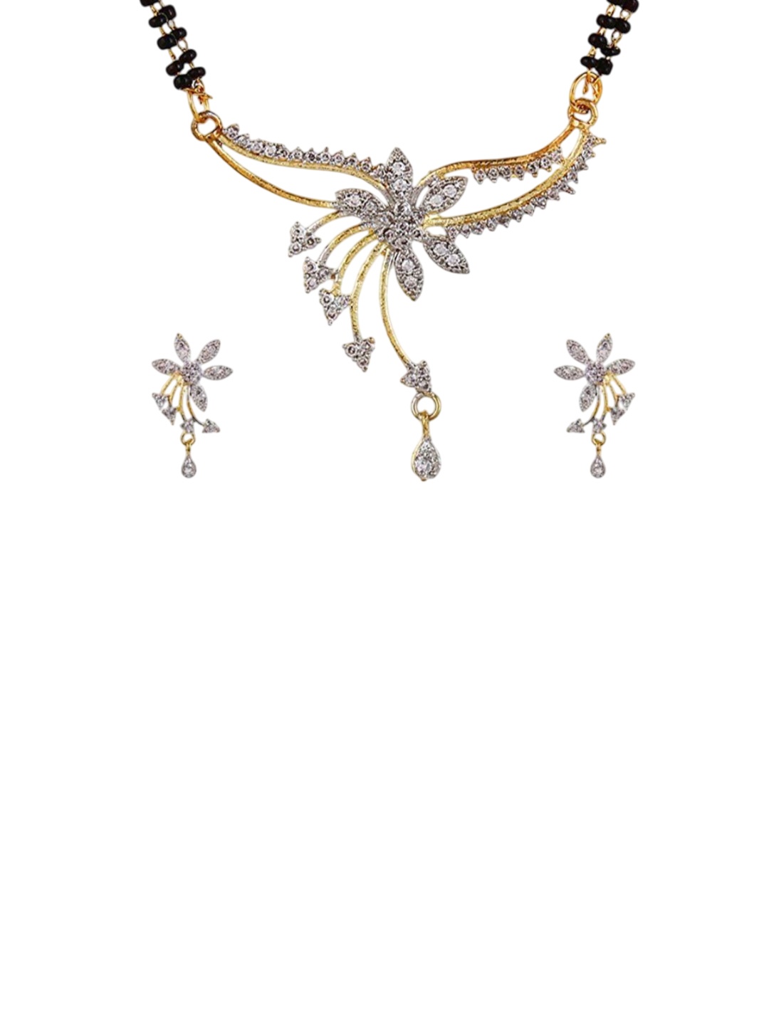 

DIVASTRI Gold-Plated Artificial Stones and Beads Mangalsutra