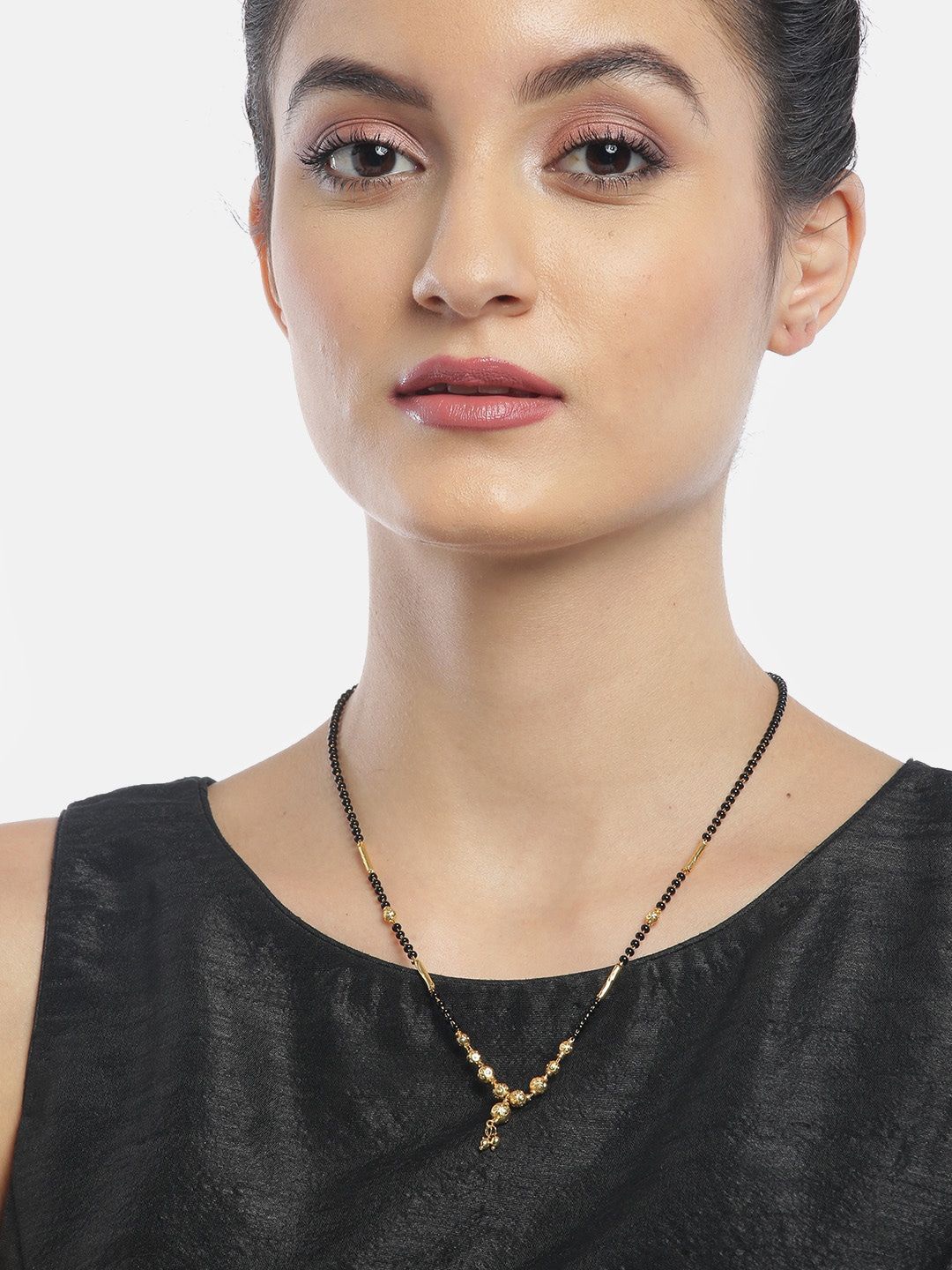

DIVASTRI Gold-Plated Artificial Stones and Beads Mangalsutra