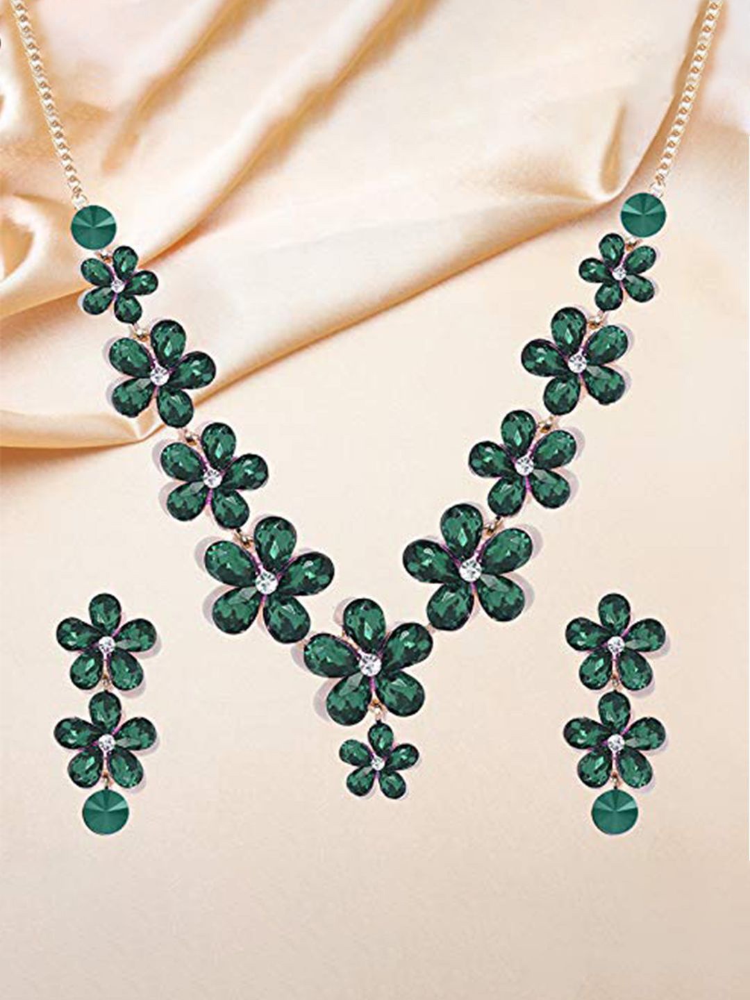 

DIVASTRI Gold-Plated Stone-Studded Jewellery Set