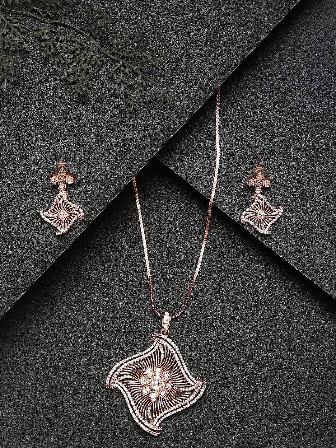 

DIVASTRI Gold-Plated Stone-Studded Jewellery Set