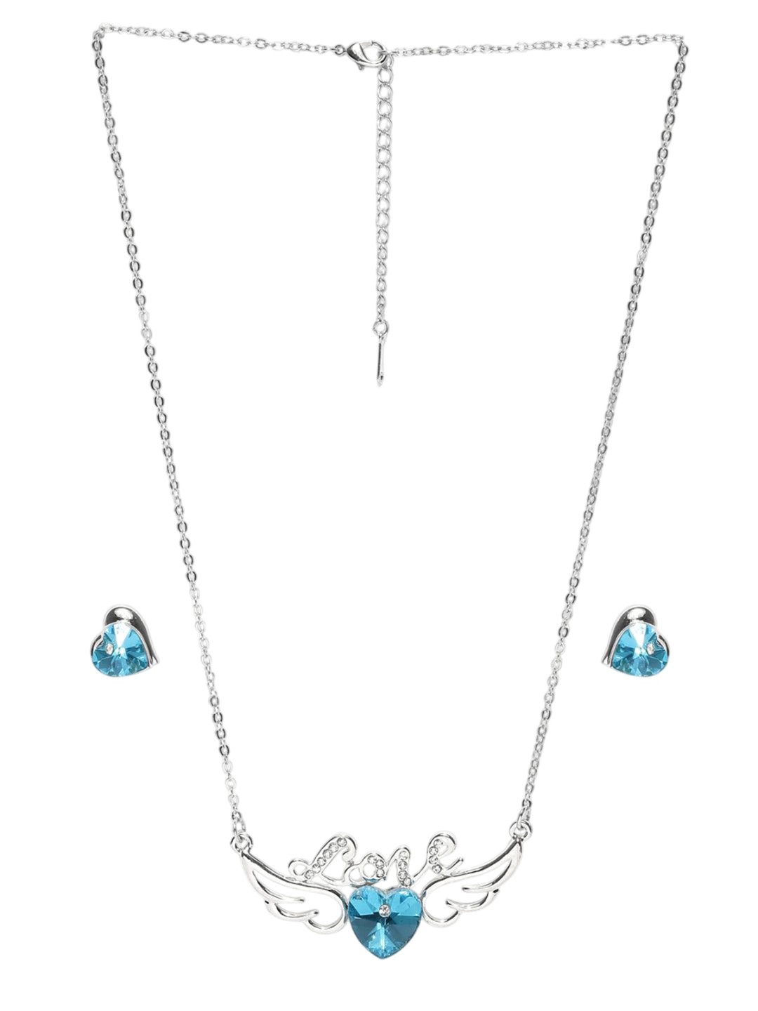 

DIVASTRI Silver-Plated Stones-Studded Jewellery Set