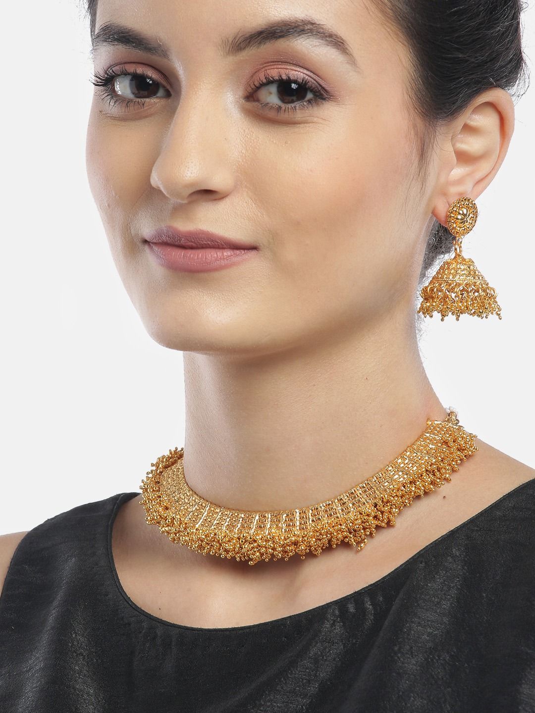 

DIVASTRI Gold Plated Beaded Jewellery Set