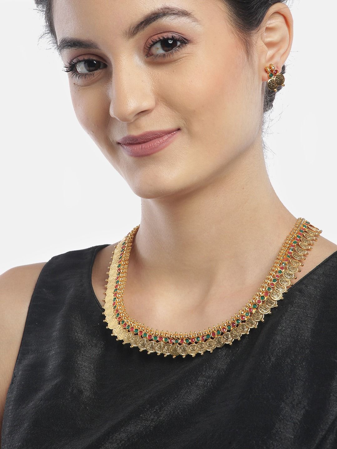 

DIVASTRI Gold-Plated Stone Studded Jewellery Set