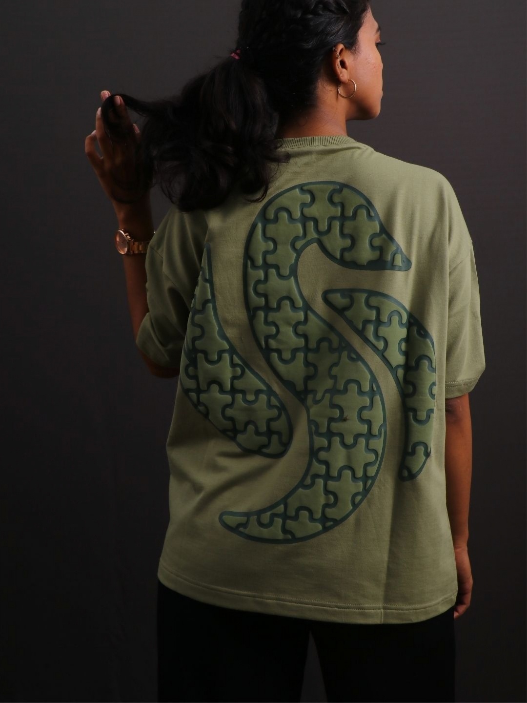 

stichstory Women Printed T-shirt, Green
