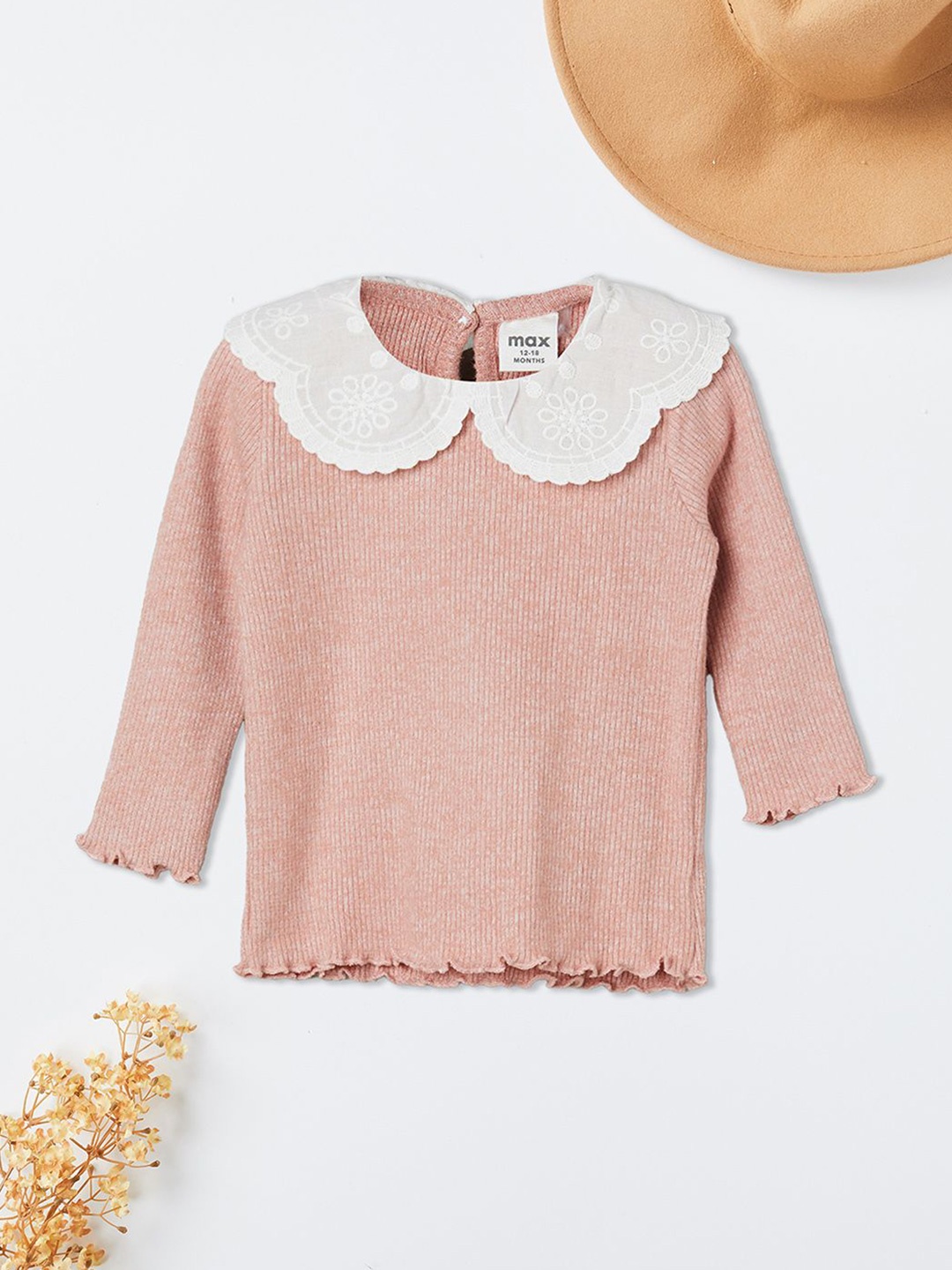 

max Peter Pan Collar Cotton Top, Orange