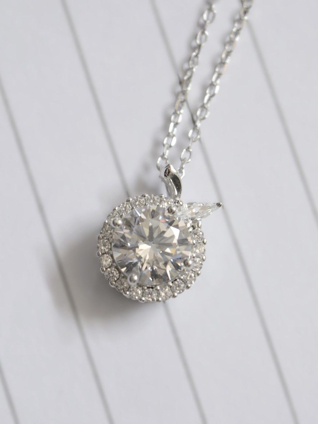 

Luxevogue Sterling Silver Rhodium-Plated Necklace