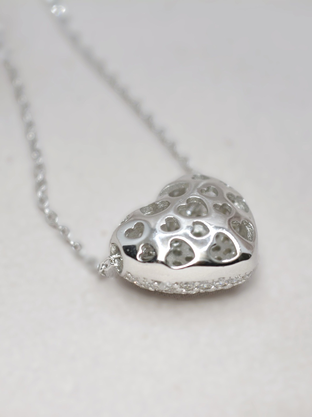 

Luxevogue Sterling Silver Rhodium-Plated Necklace