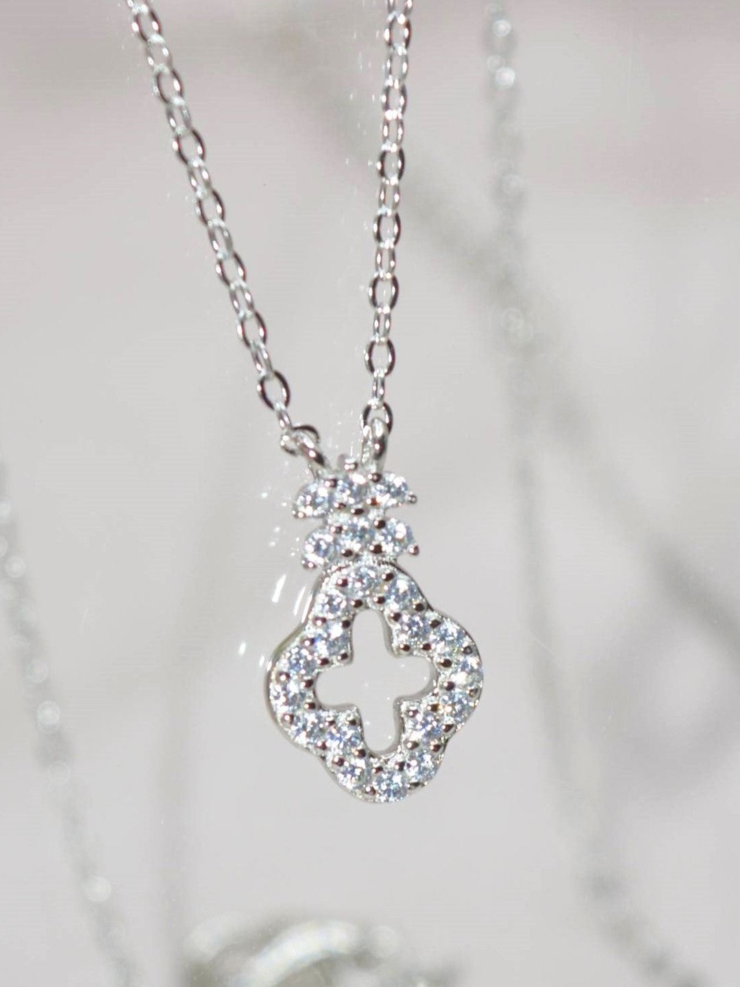 

Luxevogue Sterling Silver Rhodium-Plated Necklace