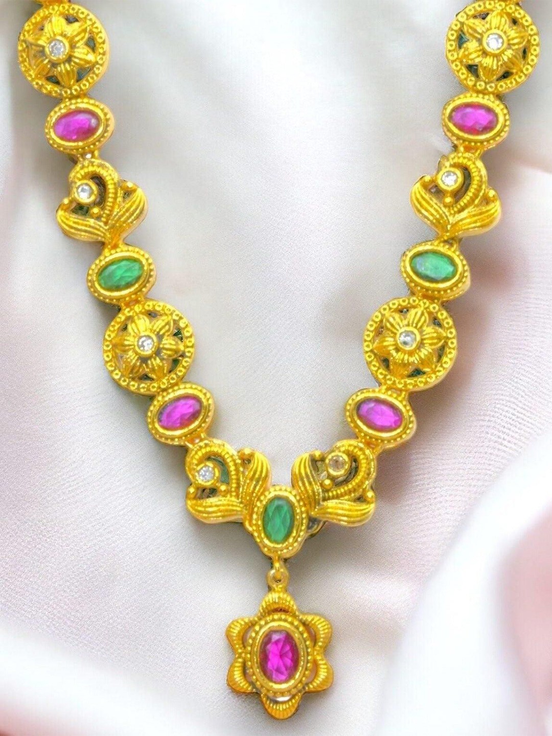 

Luxevogue Sterling Silver Gold-Plated Temple Necklace