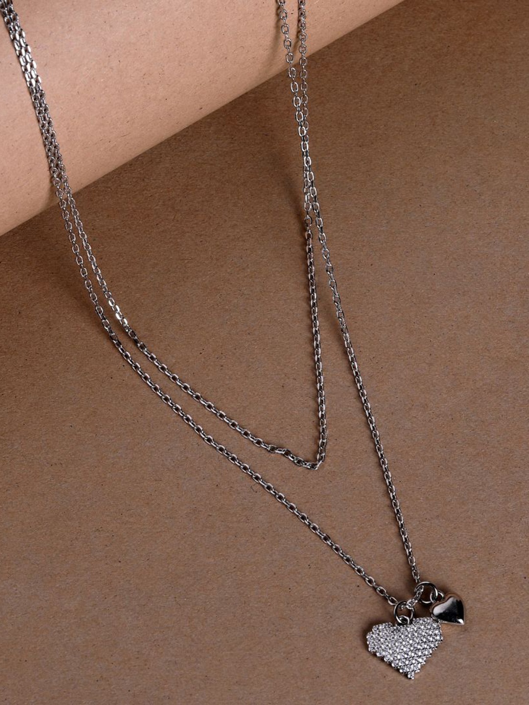 

Luxevogue Sterling Silver Rhodium-Plated Layered Necklace