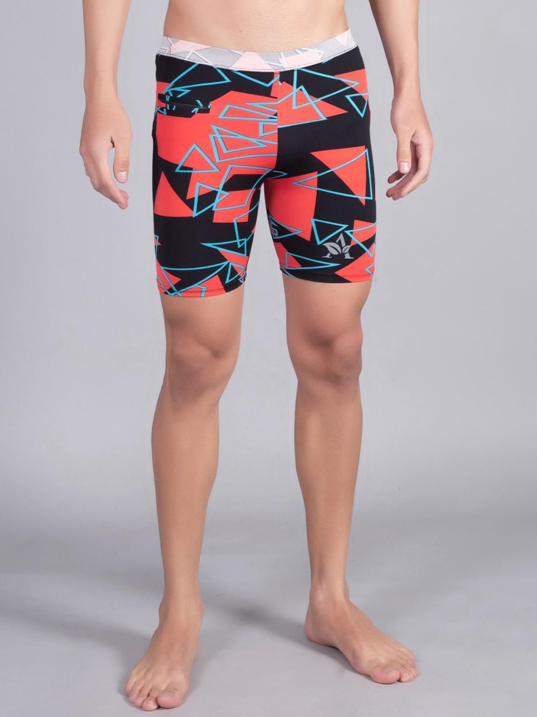 

Apraa & Parma Men Slip-On Printed Swim Bottom, Red