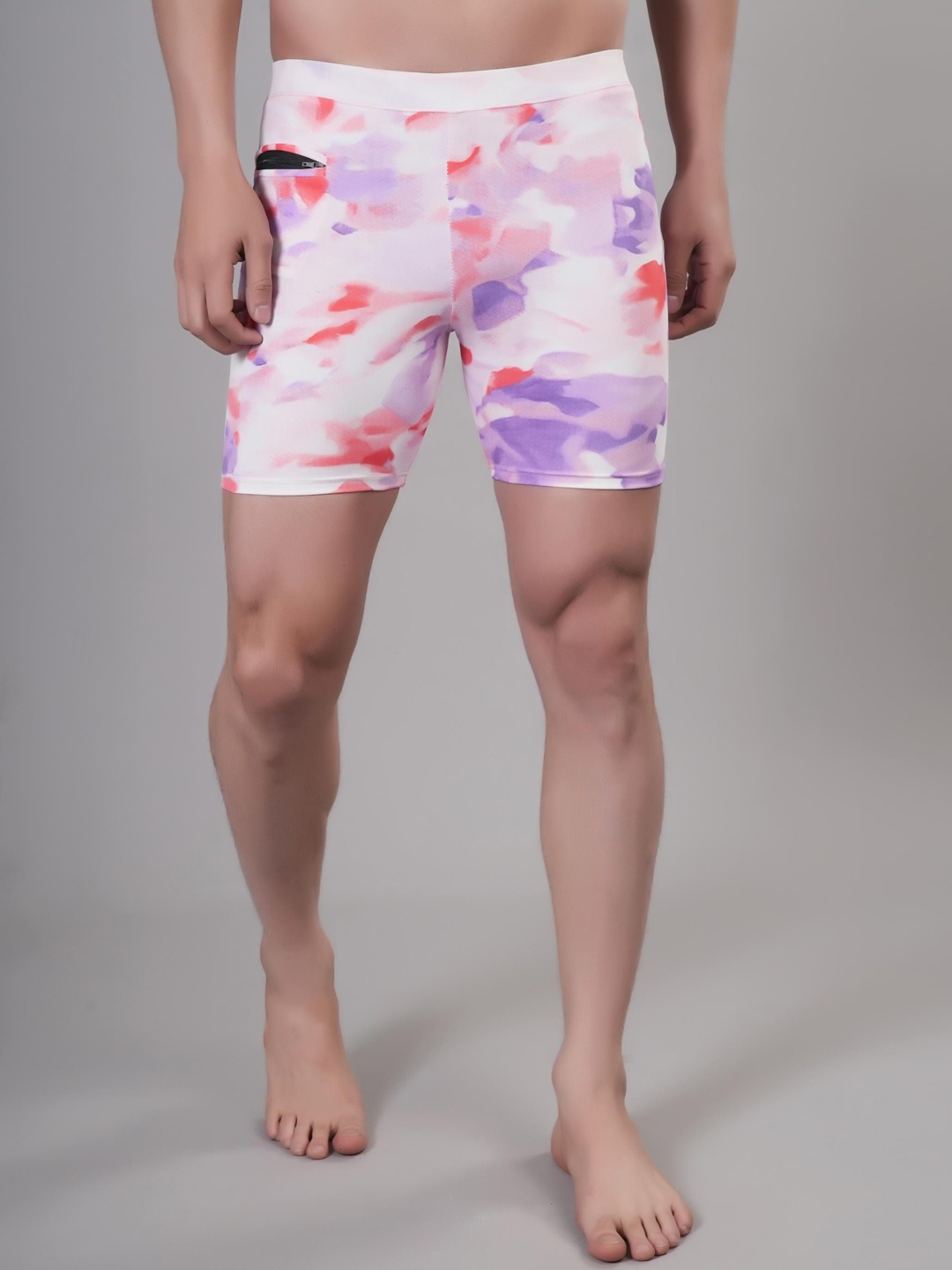 

Apraa & Parma Men Abstract Printed Swim Bottoms, White