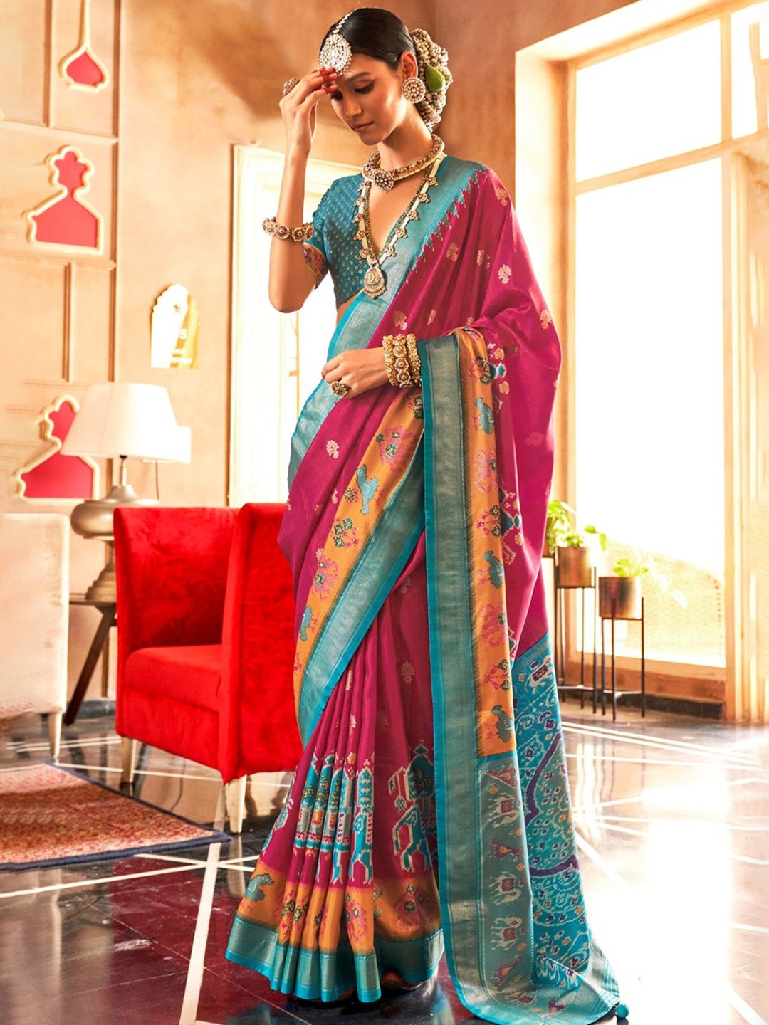 

DEVATITHI Pink PURE PATOLA Saree