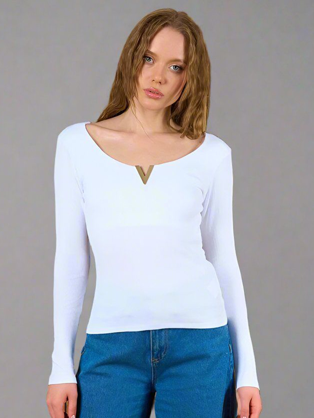 

Fashion Gaiia Women Cotton Top, White
