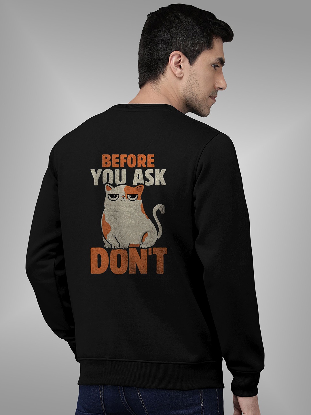 

BAESD Men Printed Sweatshirt, Black