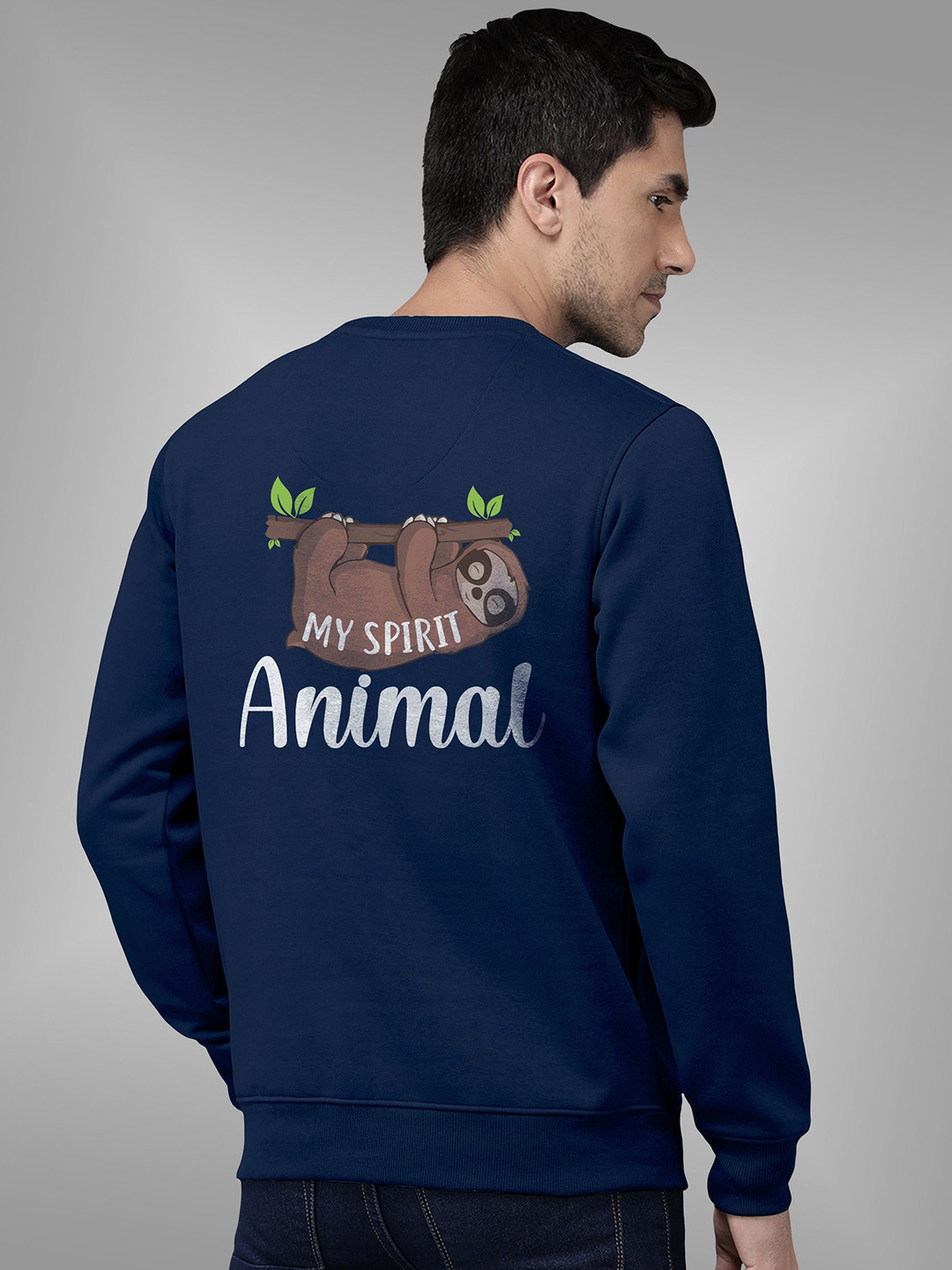 

BAESD Men Printed Sweatshirt, Blue