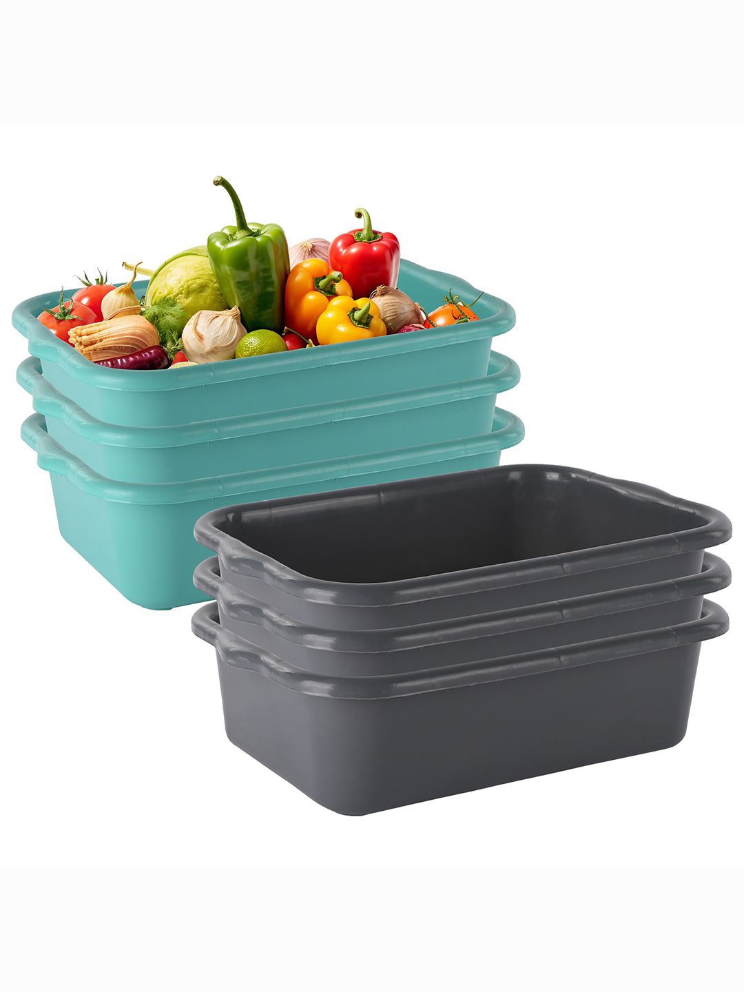 

Kuber Industries Pack of 6 Multi-purpose Fruit and Vegetable Basket, Grey