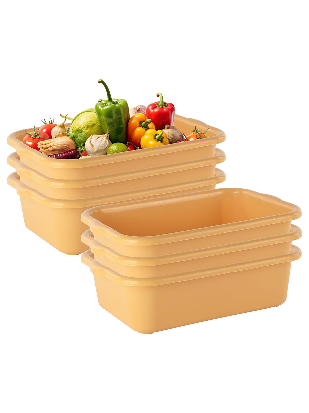 

Kuber Industries Pack of 6 Yellow Fruit & Vegetable Basket