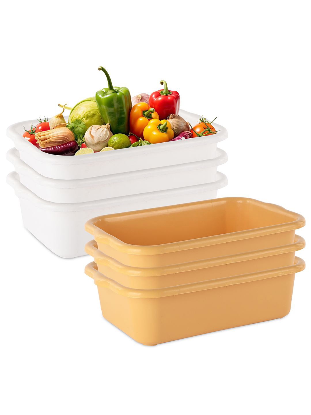 

Kuber Industries Pack Of 6 White & Yellow Multi-Purpose Organisers