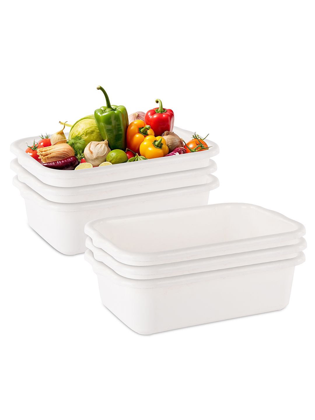 

Kuber Industries Pack Of 6 White Multi-Purpose Organisers
