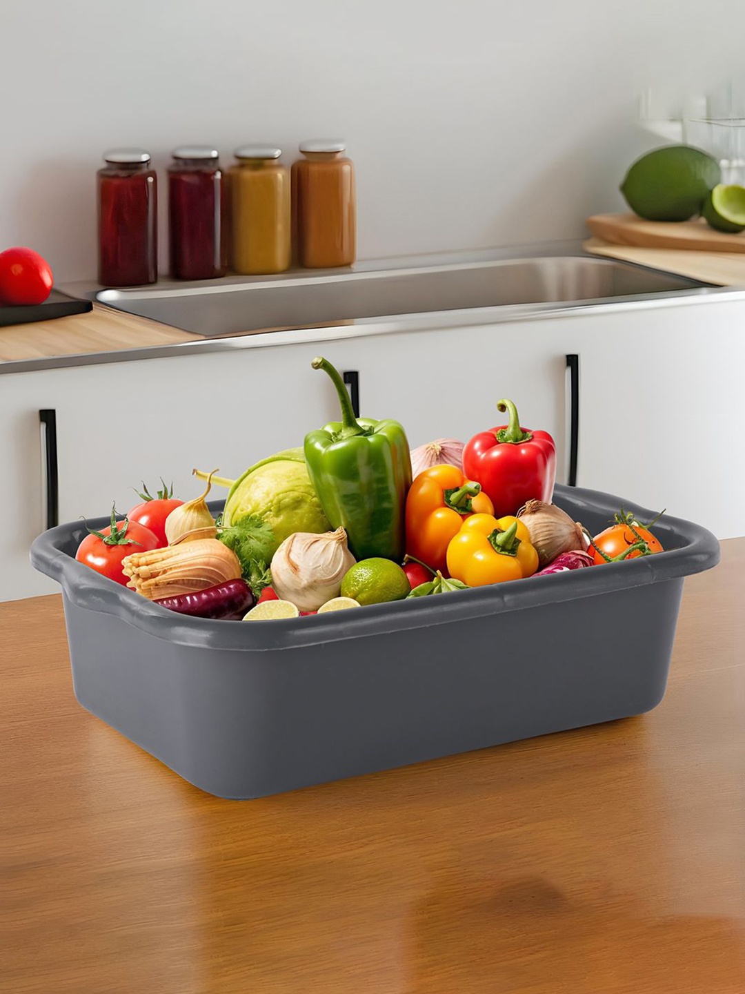 

Kuber Industries Grey Refrigerator Safe Fruit and Vegetable Basket