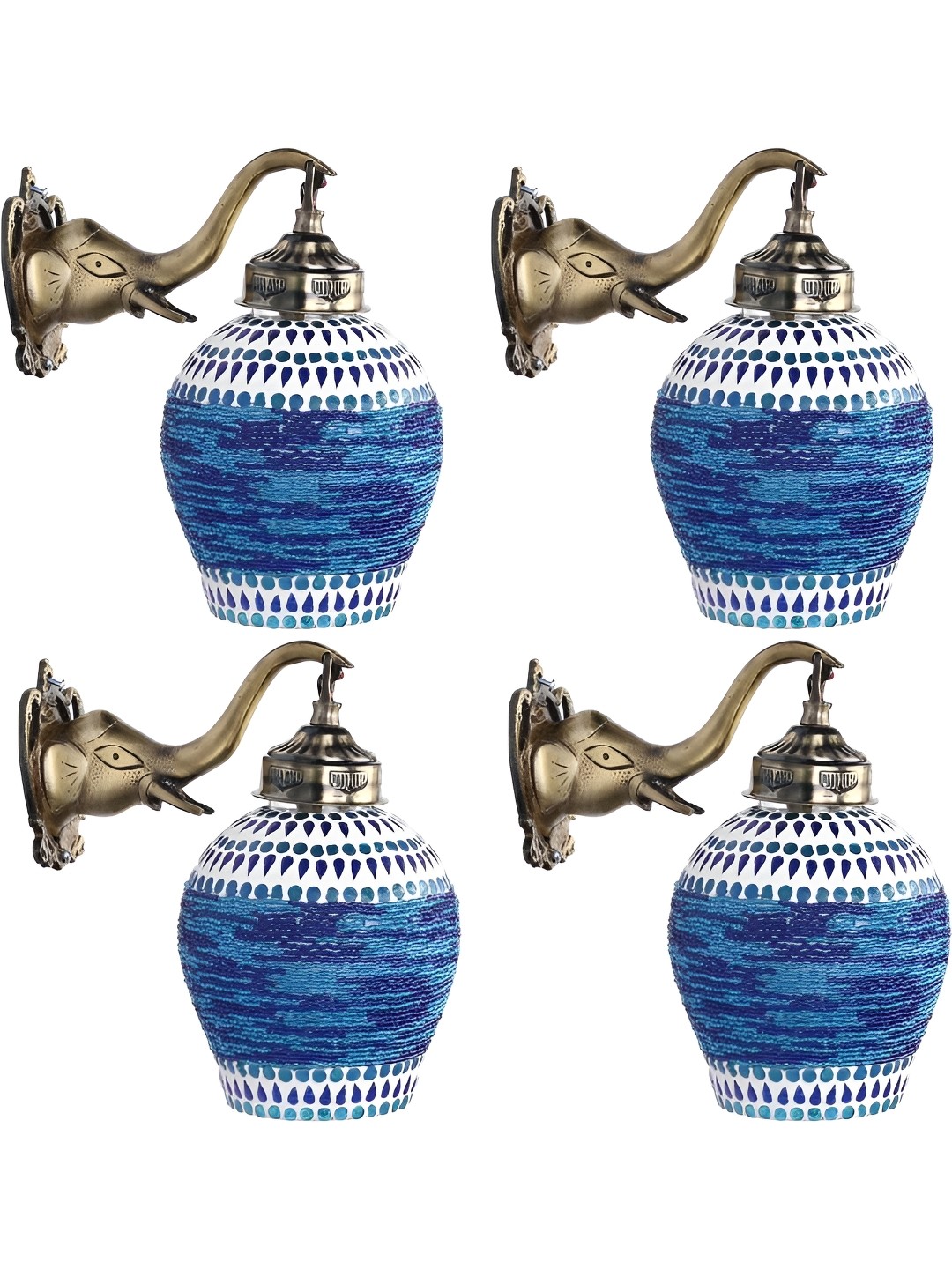 

Afast Blue & White Metal Rectangle Shaped Wall Lamp