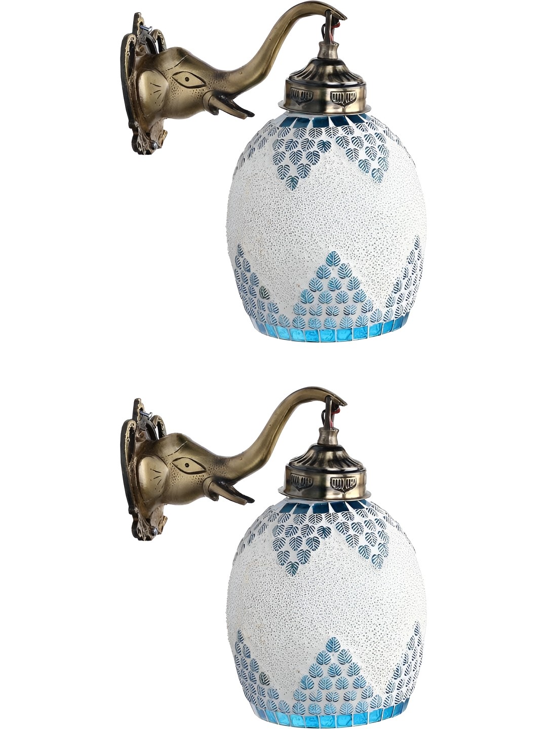 

Afast Blue & White Metal Rectangle Shaped Wall Lamp