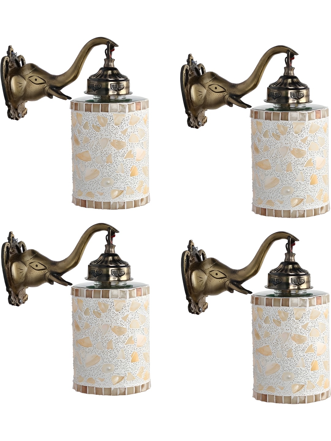 

Afast White & Gold-Toned Metal Rectangle Shaped Wall Lamp