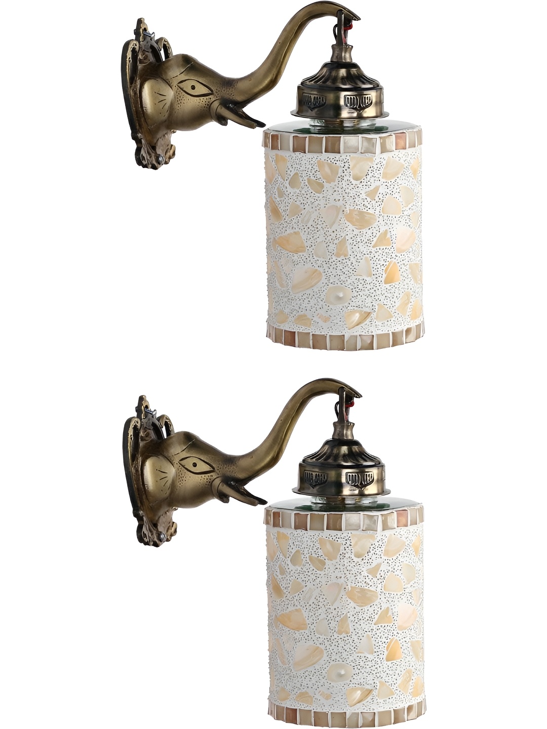 

Afast White & Gold-Toned Metal Rectangle Shaped Wall Lamp