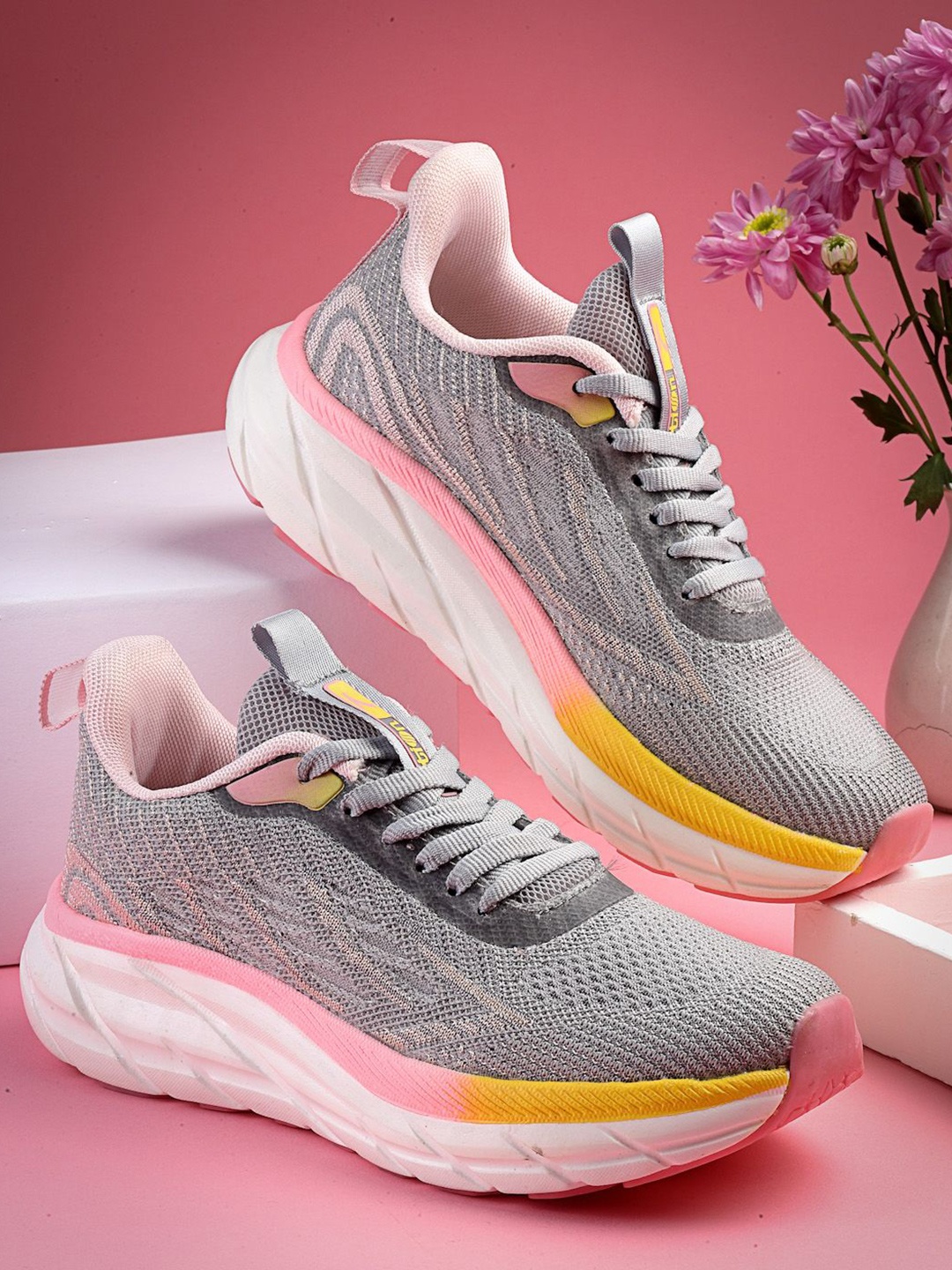 Action Women Mesh Running Non-Marking Shoes, Grey
