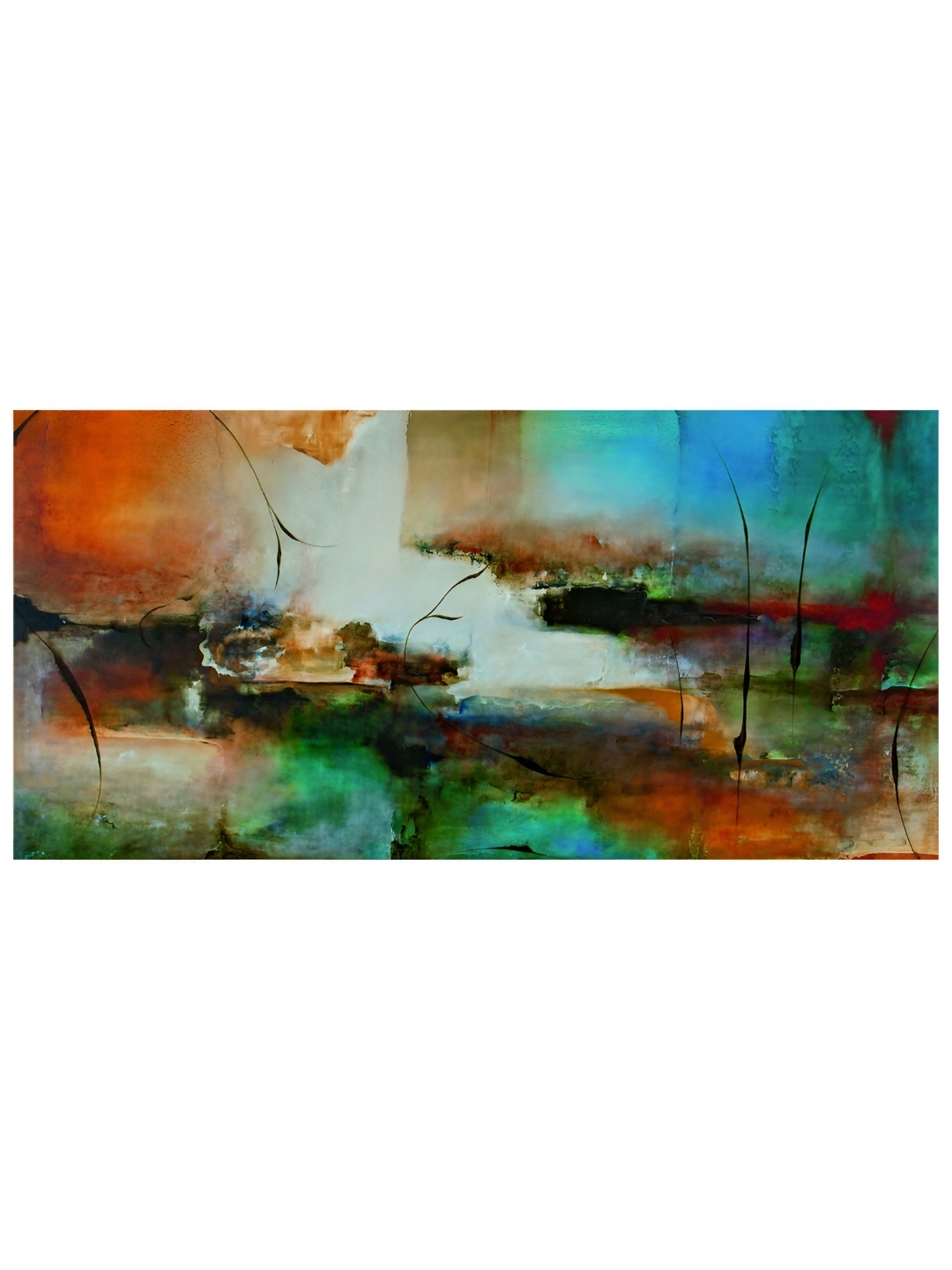 

Inephos Multicoloured 1 Piece Canvas Unframed Wall Paintings, Green
