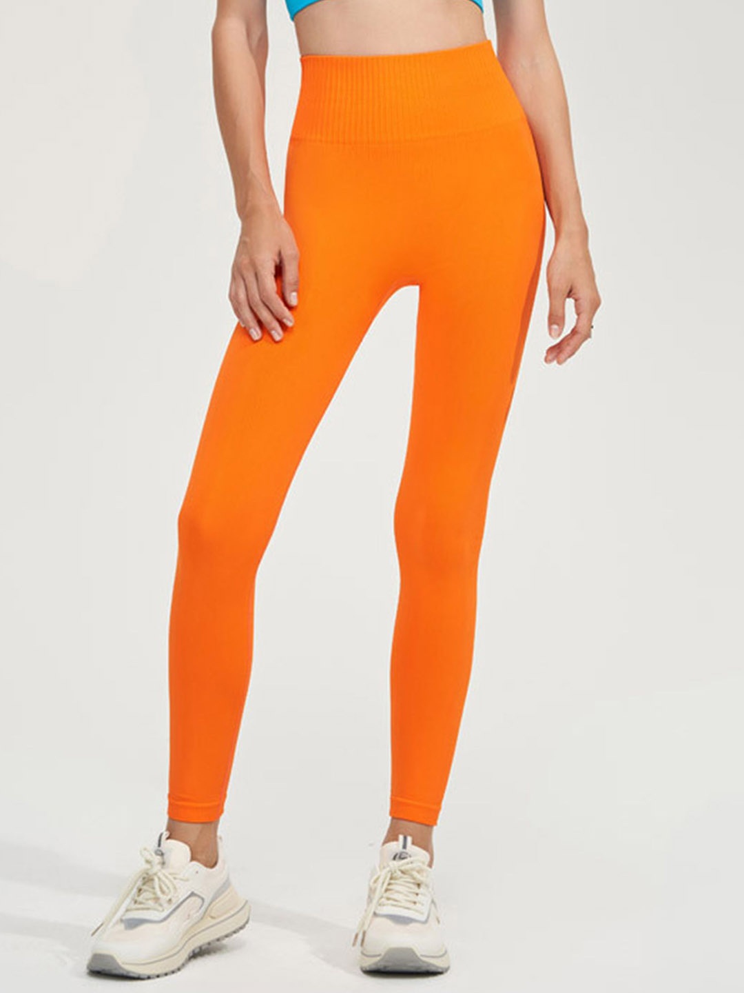 

LULU & SKY Women High-Rise Skinny Fit Tights, Orange