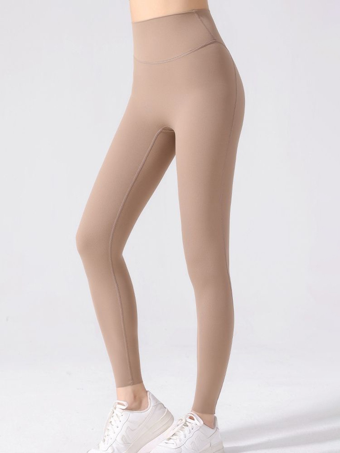 

LULU & SKY High-Waist Skinny Fit Ankle Length Activewear Tights, Brown