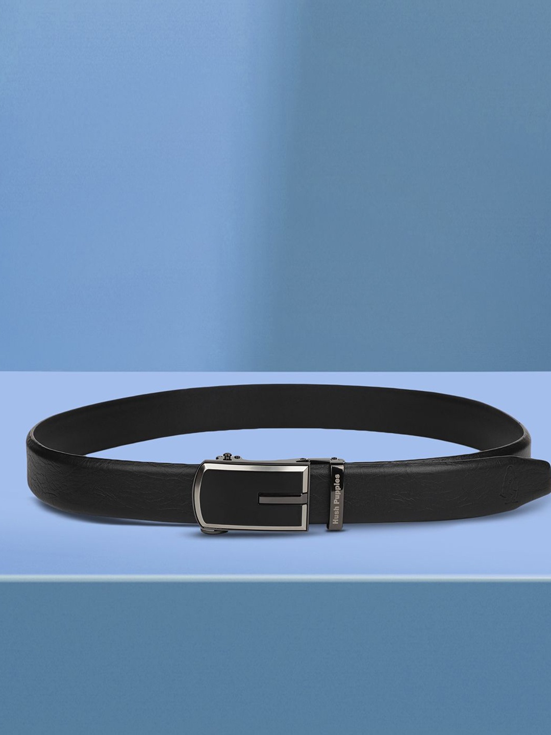 

Hush Puppies Men Leather Formal Belt, Black