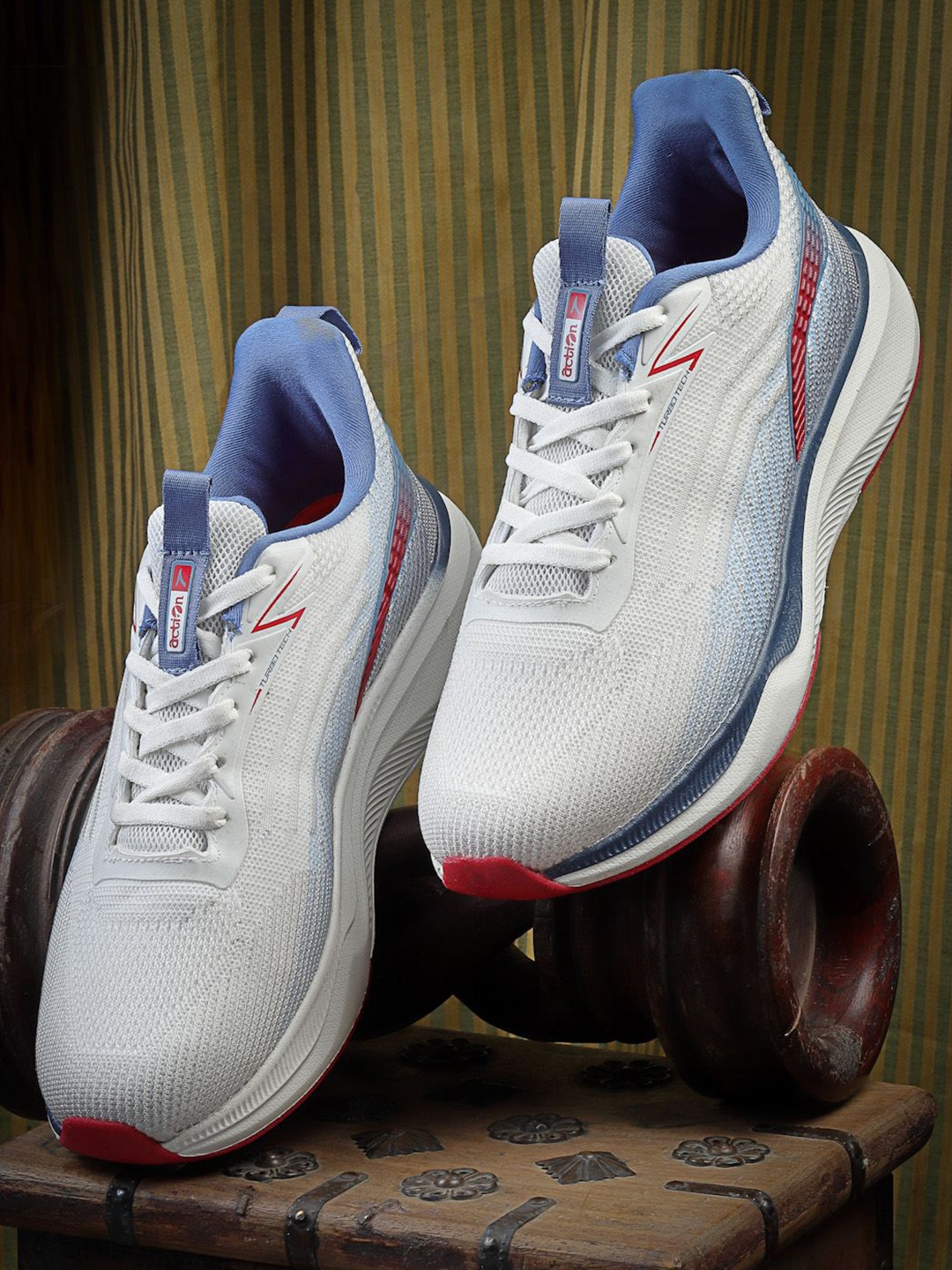 

Action Men Mesh Running Non-Marking Lace-Ups Sports Shoes, White