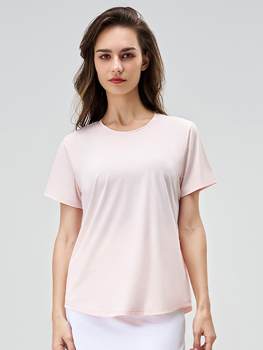 

LULU & SKY Women Solid Round Neck T-shirt, Pink