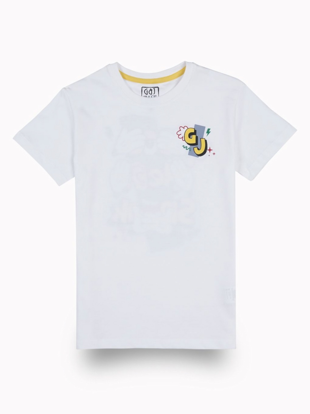 

Gini and Jony Boys Typography Printed Round Neck Cotton T-shirt, White