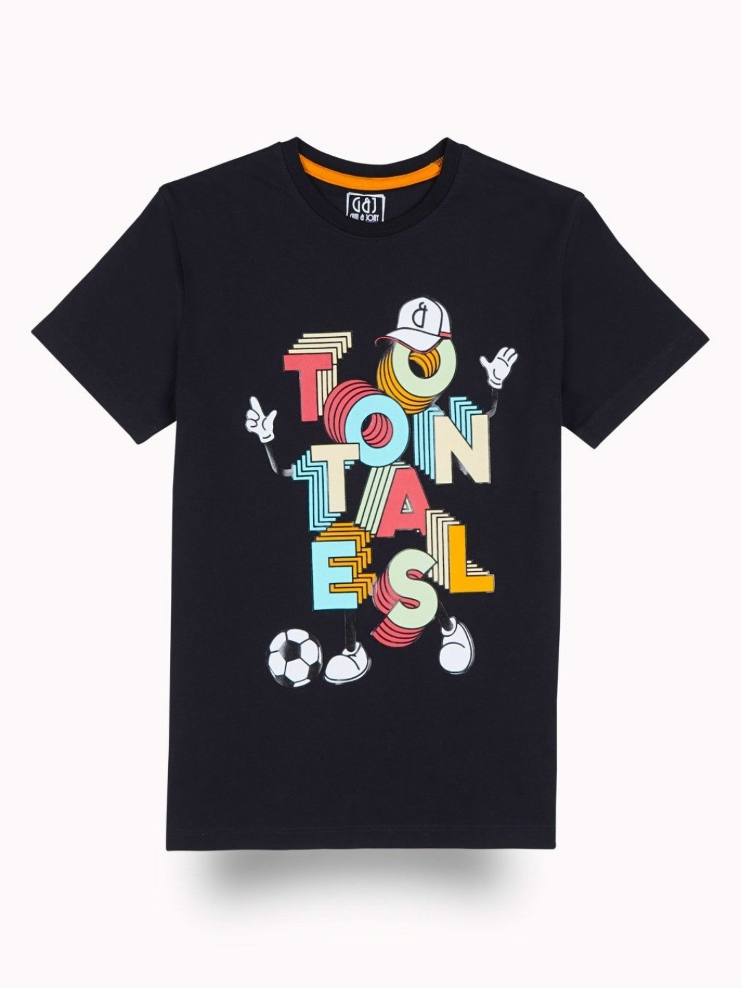 

Gini and Jony Boys Typography Printed Round Neck Cotton T-shirt, Black