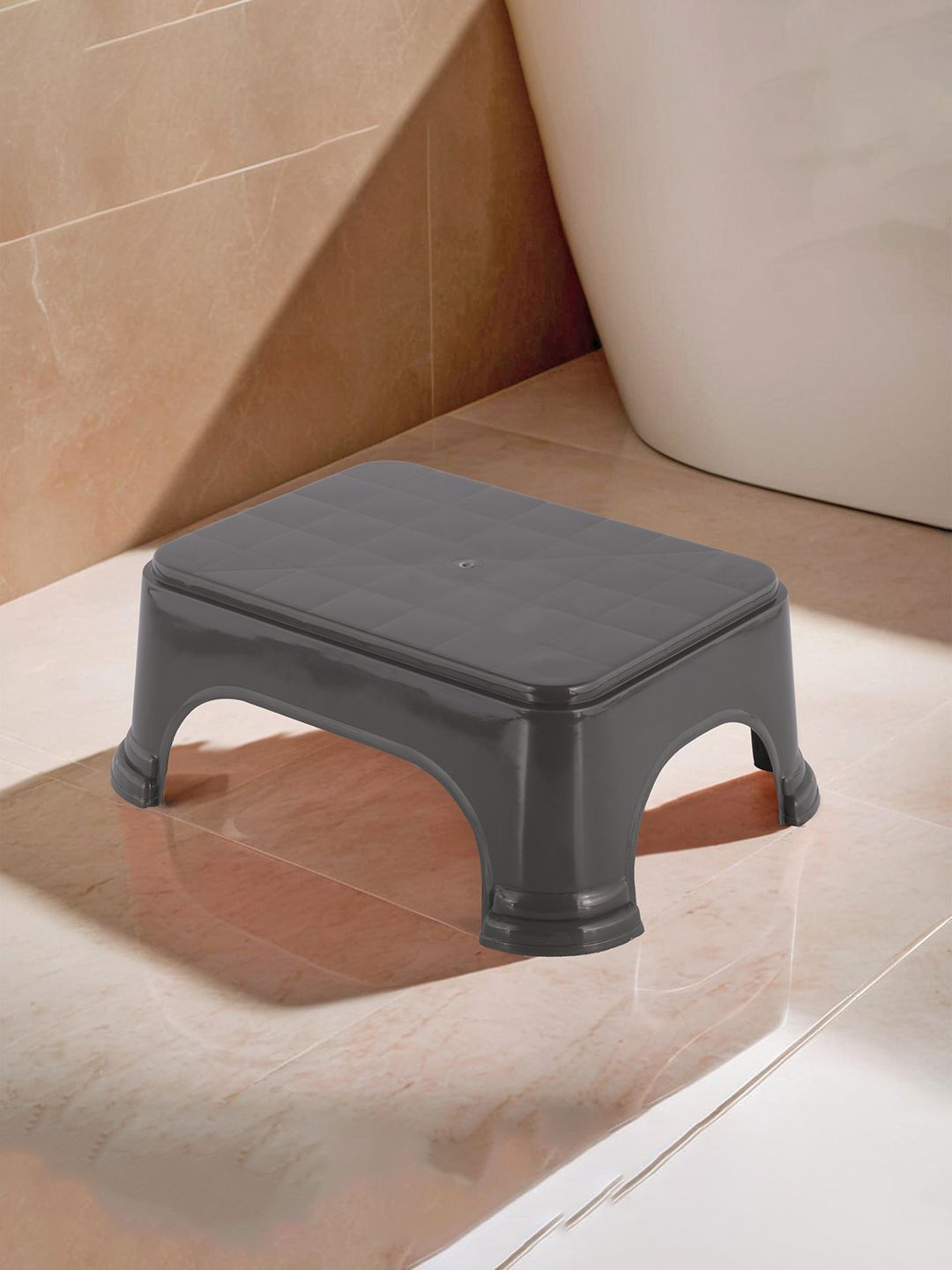 

Kuber Industries Grey Durable Square Bathroom Stool