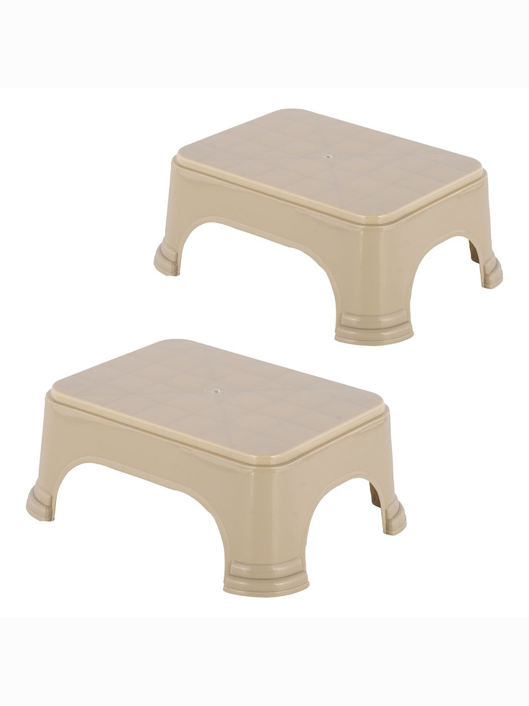 

Kuber Industries 2-Pcs Beige Strong & Durable Bathroom Stools