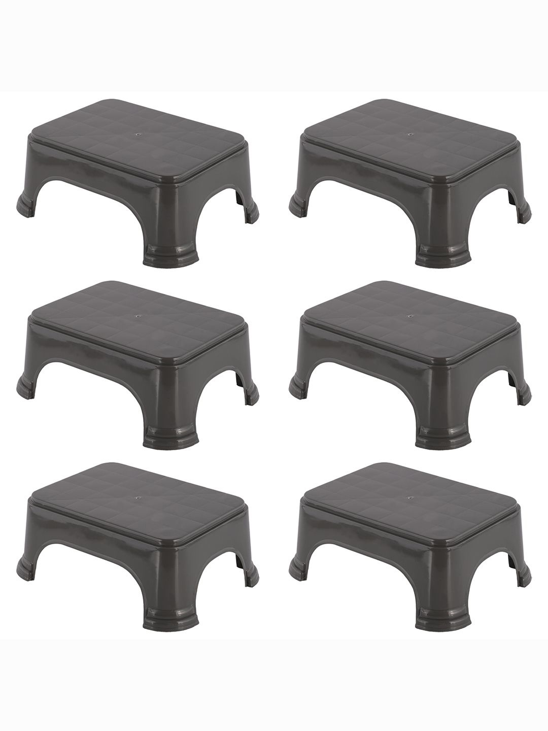 

Kuber Industries 6-Pcs Grey Strong Durable Bathroom Stools