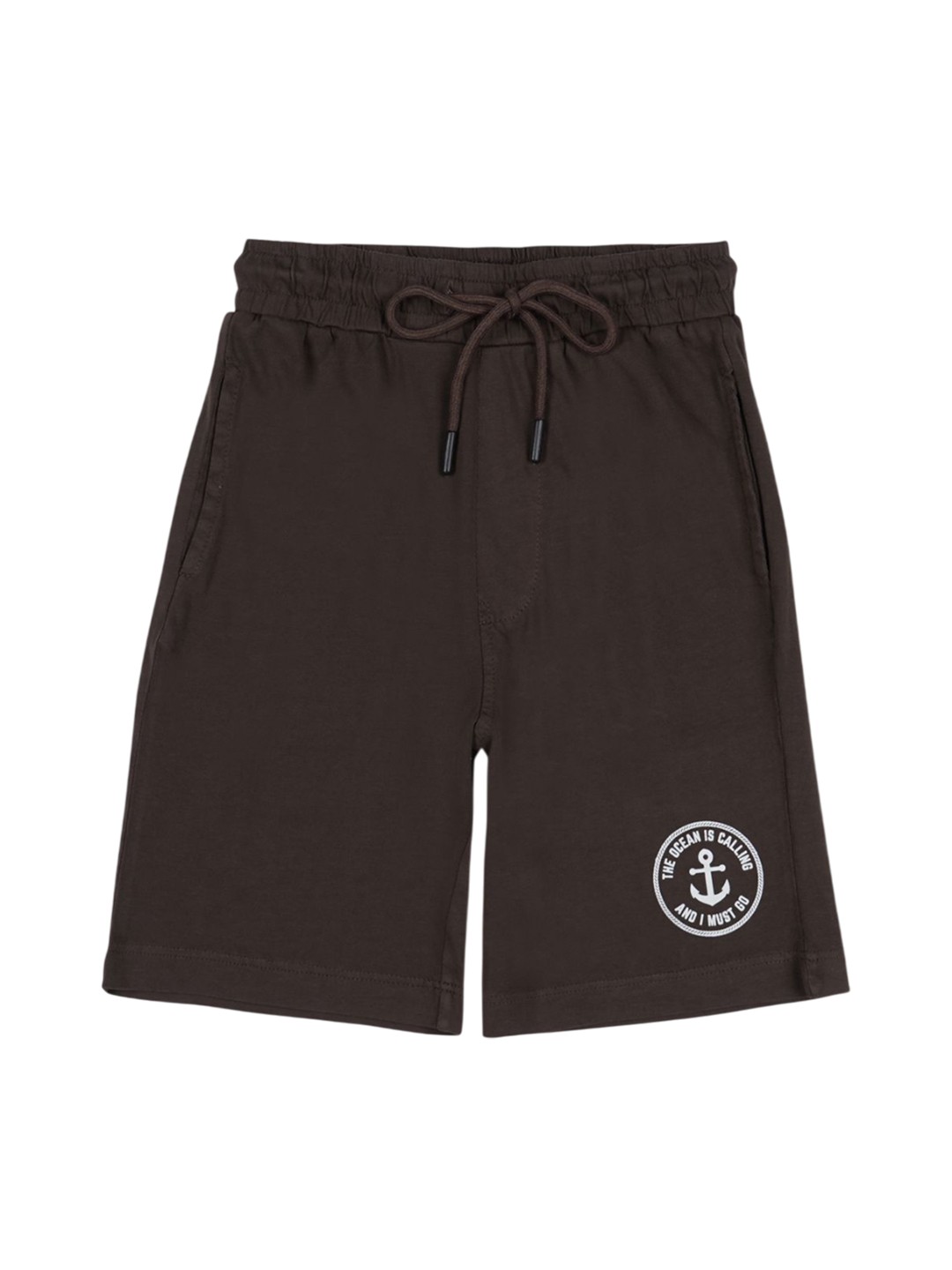 

Gini and Jony Boys Printed Mid-Rise Cotton Shorts, Brown