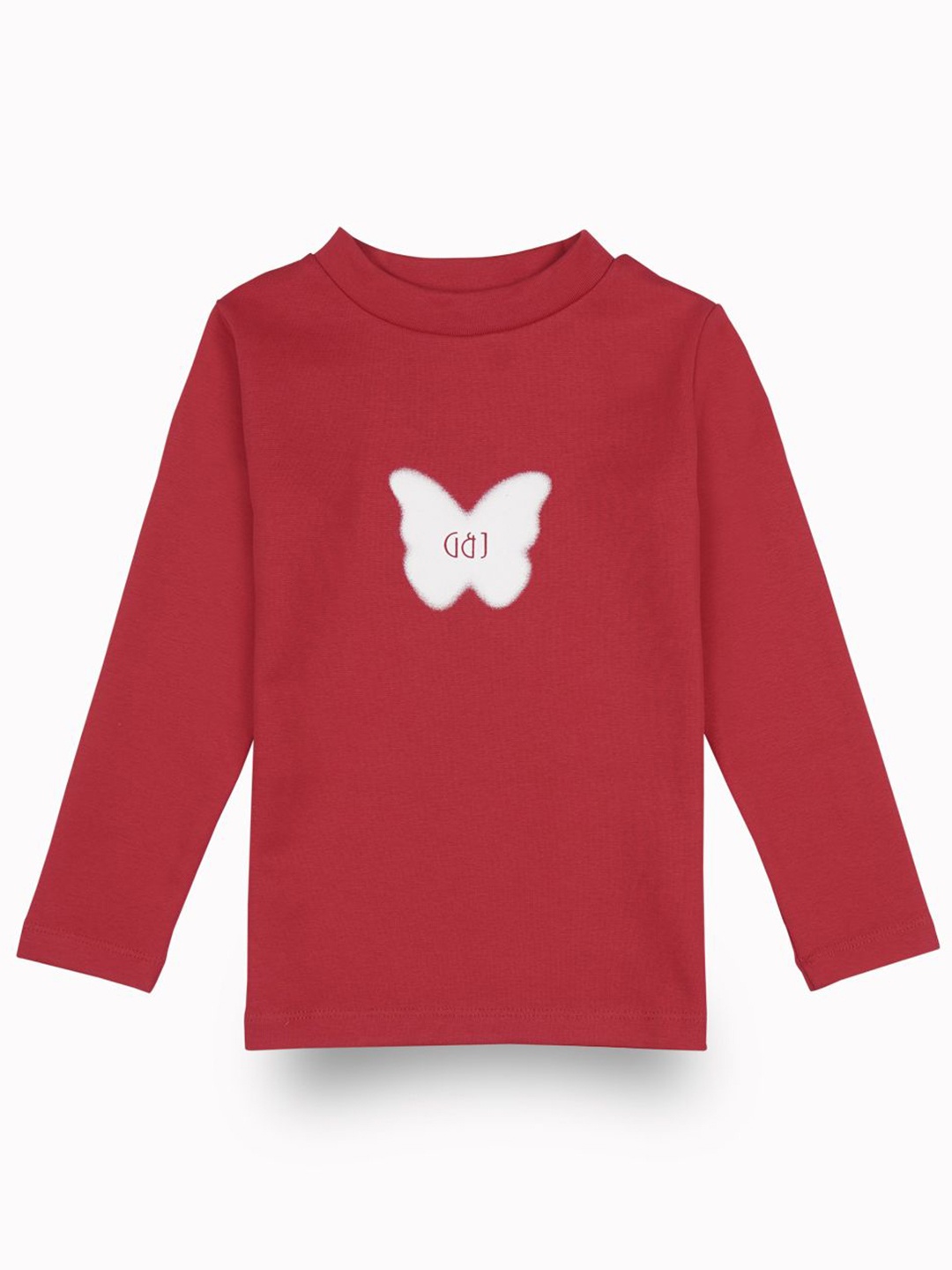 Gini and Jony Girls Cotton Printed Pullover, Red